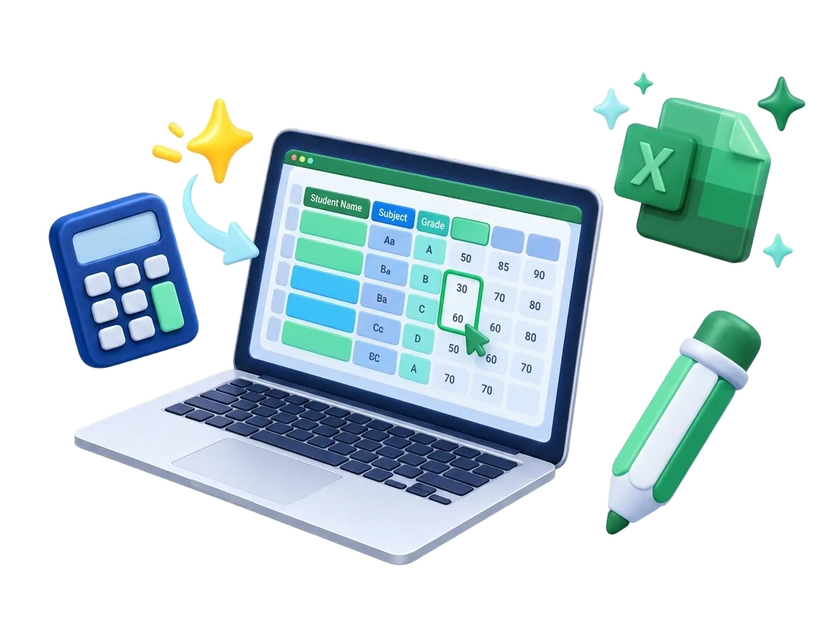 Tableaux de modification interactifs intégrés comme sur Excel pour la gestion scolaire avec Minassa
